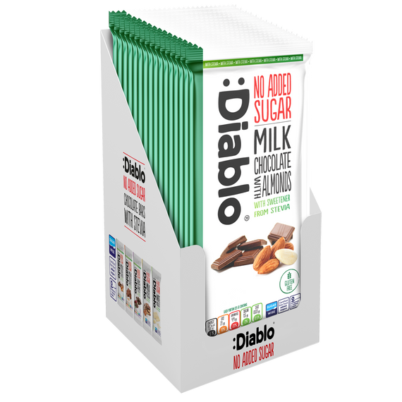 Milk Chocolate with Almonds with Stevia (75g)