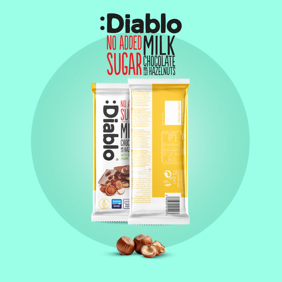 Diablo Stevia Milk Chocolate with Hazelnuts (75g)