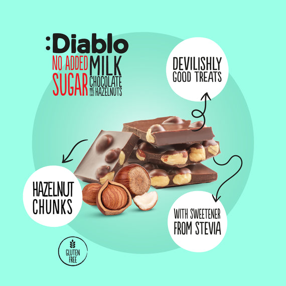 Diablo Stevia Milk Chocolate with Hazelnuts (75g)