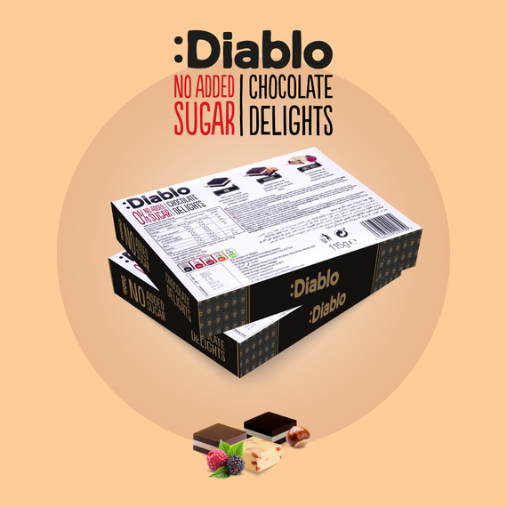 Delight No Added Sugar Chocolate Box Noir, Hazelnut, Forrest Fruit  (12 pieces, 115g)